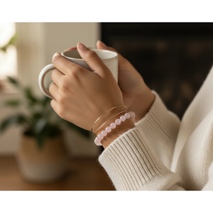 Handcrafted Rose Quartz Healing Crystal <b>Bracelet</b>-Natural <b>Beaded</b> <b>Bracelet</b>-Wholesale - Product Image 4