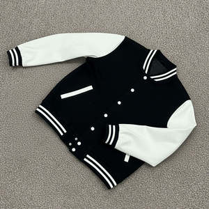 Article très vendu : Veste de baseball pour homme 100% laine, nouveau style, manches en cuir, col côtelé, veste d'hiver pour un usage quotidien - Product Image 3