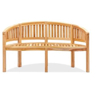 Wooden Garden <b>Chair</b> Outdoor Curved Backrest <b>Rustic</b> Teak Furniture Durable Tapered Leg Design Comfortable Saber Leg Waterproof - Product Image 2