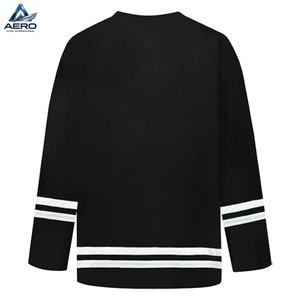 Camiseta de Hockey sobre Hielo, Nueva, Equipamiento de Entrenamiento, Manga Larga, Cuello en V, Color Negro, Logotipo Personalizado, Jersey de Hockey para Hombre - Product Image 2