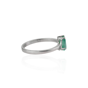 Trending 925 Sterling <b>Silver</b> Pear & Octagon Cut Natural <b>Emerald</b> Gemstone Fine <b>Ring</b> For Women's Wholesale Price - Product Image 5