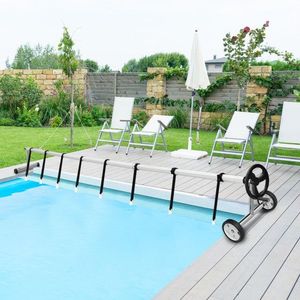 Ensemble de dérouleur de bâche solaire pour piscine creusée en aluminium, 22 pieds - Product Image 1