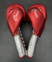 Gants de boxe professionnels en cuir véritable de haute qualité à prix de gros, fermeture à lacets, pour entraînement en extérieur AI-BG-154