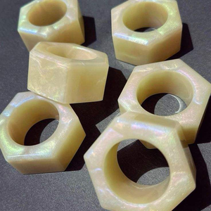 American Style Resin Napkin <b>Rings</b> Set Tissue <b>Plate</b> Decor Use Resin Napkin Holder for Wedding Party Home Hotel Decoration Use - Product Image 1