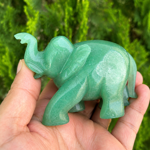 Hand-Carved Green Aventurine <b>Elephant</b> Figurine Trunk-Up Good Luck Crystal <b>Decor</b> Spiritual Home & Altar Gift - Product Image 4