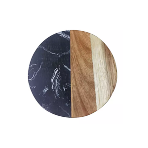 Plateau de service rond en bois et résine de qualité supérieure, fait main, artisanat de qualité supérieure, finition soignée, pour le petit-déjeuner, les repas et le thé - Product Image 1