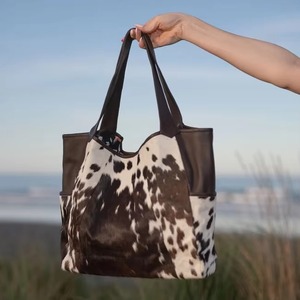 Authentic Hair On Hide Leather <b>Tote</b> <b>Bag</b> <b>Vintage</b> Large Capacity Shoulder <b>Bag</b> Lightweight Genuine Leather <b>Bag</b> - Product Image 1