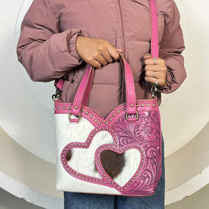 Hot Selling Wholesale Premium Hand Tooled Cowhide Leather Handcarry & Crossbody Shoulder <b>Bag</b> Western Designer Women's Tote <b>Bags</b> - Product Image 4