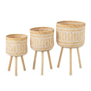 Bamboo <b>Planter</b> Holder Stand Living Room Decor Vertical Plant Stands Set of <b>Small</b> Medium Large Indoor & Outdoor <b>Planters</b> - Product Image 1