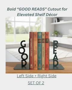 Serre-livres robustes en acier noir pour bureau, maison, étude – Organisateur de livres décoratif et inspirant pour livres, dossiers, magazines - Product Image 6