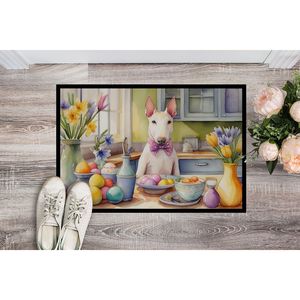 New Easter Bull Terrier Decor Doormat Non-Slip <b>Indoor</b> Outdoor Washable Low Pile Rug 18H X 27W Front <b>Door</b> <b>Mat</b> for Entryway - Product Image 2