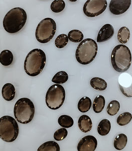 Quartz fumé facettes forme ovale lâche fumé ovale pierres précieuses fabrication de bijoux pierre de coupe pierre lâche pierres précieuses fabrication à la main - Product Image 1