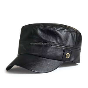 Gorra de Cuero Genuino con Cierre a Presión, Ajustable, para Hombre y Mujer, Otoño/Invierno - Product Image 1
