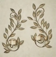 Applique murale en métal antique, porte-bougie mural, support de bougie mural, décoration murale pour salon et chambre