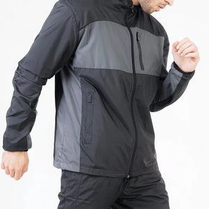 Custom Men's Zipper up Lightweight Jacket Set Streetwear <b>Windbreaker</b> Windproof Nylon Tracksuit Waterproof Polyester Tracksuit - Product Image 4