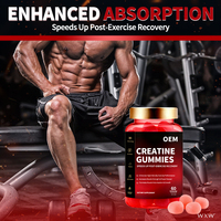 Gummies à la créatine pour hommes et femmes, stimulant l'endurance et la résistance, complément alimentaire pour l'entraînement en salle de sport