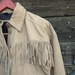 Western Style Cowboy's Suede Leather Jackets Customized Logo Long Sleeve Fringe Button Down Ranch Jackets Male - Product Image 4