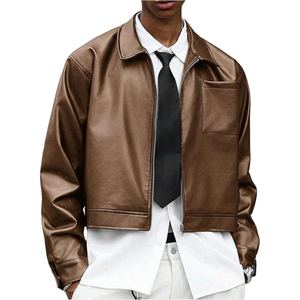 Chaqueta de cuero de oveja auténtica de lujo para hombre, prenda de cuero genuino de primera calidad - Product Image 2