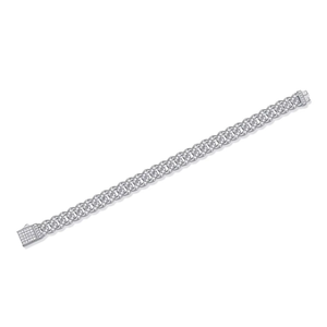 Women's Fully Iced Out Clover Tennis <b>Bracelet</b> <b>Solid</b> <b>Gold</b> VVS Clarity Lab Diamond Stackable <b>Charm</b> IGI Certified Classic - Product Image 4