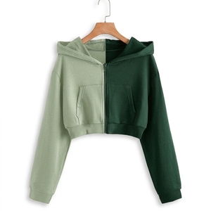cotton fleece Casual Cropped <b>Hoodie</b> Pullover Crop Tops Women's <b>Workout</b> Drawstring Crop Tops <b>Hoodie</b> - Product Image 1