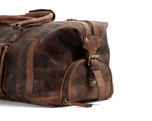 Handmade Custom Luxury 100% Genuine <b>Leather</b> Durable Zipper Casual Foldable <b>Duffle</b> <b>Bag</b> Unisex Wholesale Weekend Sports Gym Carry - Product Image 2