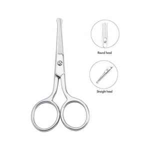 Ciseaux de qualité supérieure en acier inoxydable pour la coupe des poils du nez/des oreilles, à pointe arrondie, produit de beauté avec logo et couleur personnalisés - Product Image 3