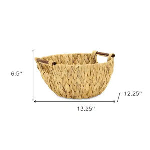 Panier en jacinthe d'eau naturelle tressé de 13 pouces HomeRoots - Product Image 4