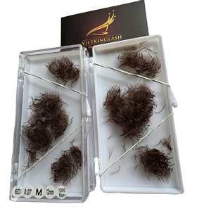 ขนตาปลอม OEM 6D สีน้ำตาล 0.07 มม. แบบงอน M  ทำมือ  ขนยาวเป็นธรรมชาติ  ใย PBT คุณภาพเกาหลี สำหรับต่อขนตาแบบถาด  สำหรับผู้จำหน่ายถาดขนตาแบบนุ่ม - Product Image 1