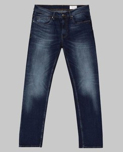 กางเกงยีนส์ผู้ชายทรงตรงผ้าเดนิมยืดได้ ผ้าฝ้ายทอเนื้อแน่น ซักแล้ว ระบายอากาศได้ดี เป็นมิตรกับสิ่งแวดล้อม สไตล์ญี่ปุ่น ฮิปฮอป สีน้ำเงิน - Product Image 5