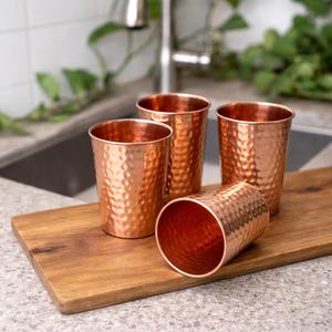 Juego de vasos de cobre martillado, vasos de cobre para beber, taza de cobre puro, vaso de cobre ayurvédico, juego de vasos de cobre para agua - Product Image 2