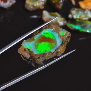 Lote al por mayor de ópalo Welo etíope natural en bruto de 250 g, ópalo de fuego multicolor en bruto, especímenes de gemas de cristal para la elaboración de joyas - Product Image 2