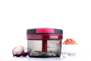 Hachoir manuel compact pour légumes, coupe-oignon à tirette, mixeur de cuisine pour hacher noix, herbes et salsa - Product Image 2