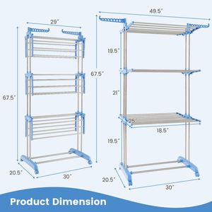 Tendedero Plegable de 4 Niveles con Alas Laterales Giratorias, Práctico Producto para el Hogar - Product Image 5