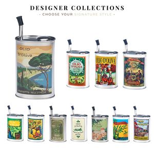 [Holar] Bouteille d'huile de cuisson ovale vintage en acier inoxydable fabriquée à Taïwan pour la cuisine - Product Image 5