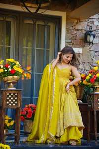 Vestido Sharara Dupatta de Organza TEBY con Bordado de Lentejuelas Zari - Product Image 5