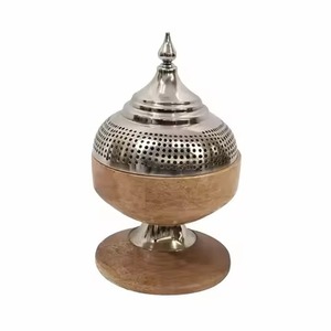 Modern Eco-Friendly Religious Wood Inlay Bakhoor Incense <b>Holder</b> Arabic Burner for Ramadan and Eid use - Product Image 1