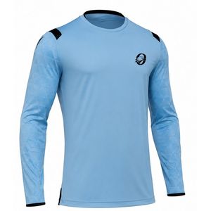 <b>Light</b> Blue Rugby Jersey Long Sleeve Men's Team Sports Uniform Shirt Match Training Wear Outdoor Athletic Apparel Game Clothing - Product Image 1