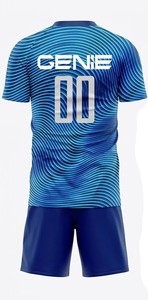 Conjunto de Uniforme de Fútbol de Alta Calidad, Colores Personalizados, Logotipo, 100% Algodón, Cuello en V, Cintura Elástica, Manga Corta, Secado Rápido, Diseño Personalizado - Product Image 2