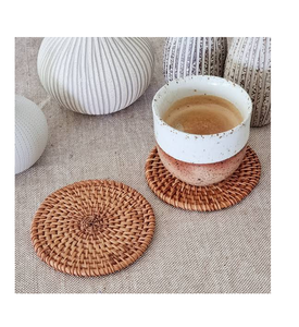 Sous-verres en rotin BOHO, accessoire de décoration de table, sur mesure, 4 pièces, sous-verres en rotin BOHO pour café - Product Image 2