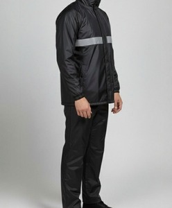 Men's Waterproof Lightweight <b>Reflective</b> Rain <b>Jacket</b> Full Length Zipper Stand Collar Sporty Track Suit Spring Adult Regular Fit - Product Image 6