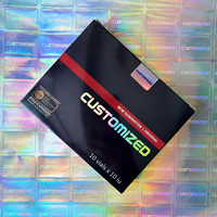 Boîte d'emballage rectangulaire pour flacon de peptide simple en papier couché 3ml 10ml, avec finition holographique et fenêtre transparente