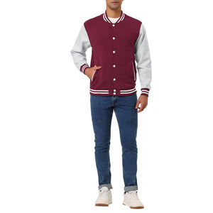 FIT2U WEARS Custom High Quality Men's <b>Leather</b> Sleeve Bomber Flight Baseball <b>Winter</b> Varsity <b>Jacket</b> Vintage Letterman Windproof - Product Image 2