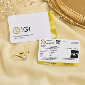 แหวนทองคำแท้ 14K รับรองโดย IGI ประดับเพชรรูปหัวใจเพาะเลี้ยงในห้องปฏิบัติการ เครื่องประดับมินิมอลสำหรับผู้หญิง เหมาะสำหรับทุกโอกาส - Product Image 6