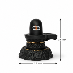Statue artisanale de Shiva Lingam noire avec accents dorés, sculpture religieuse hindoue traditionnelle pour la décoration de table à la maison - Product Image 2