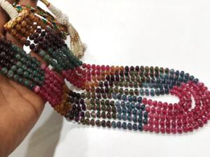 Quartz naturel multicolore 6mm Rondelle perles lisses couches 18 à 20 pouces collier prix de gros - Product Image 4