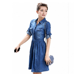 New Arrival Women's Washed <b>Denim</b> Shirt Long Sleeve Raw Edge <b>Denim</b> <b>Jacket</b> Casual Button Jean Blouse Eco-Friendly Breathable Loose - Product Image 5