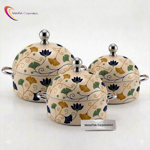 Exclusivo y Único Diseño Floral Estilo Árabe, Olla de Acero Inoxidable para Calentar Comida, Diseño de Cazuela de Lujo para Servir Comida Caliente - Product Image 2