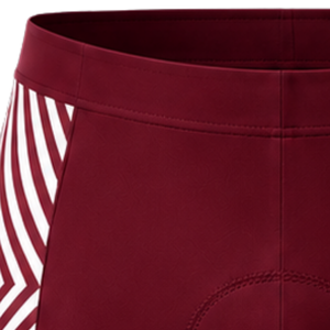 Shorts de cyclisme rembourrés blanc bordeaux personnalisés, respirants, extensibles, à séchage rapide, pour la course, l'entraînement, le vélo de route, les sports cyclistiques - Product Image 4