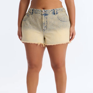 Shorts en jean taille haute respirants pour femme, coupe droite, déchirés, sexy, plusieurs couleurs, service OEM – Nouvelle collection super tendance - Product Image 3