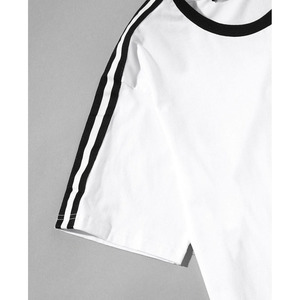 T-shirt décontracté d'été surdimensionné en coton tissé uni pour homme, épaules tombantes, 100 % coton biologique écologique 220g - Product Image 5